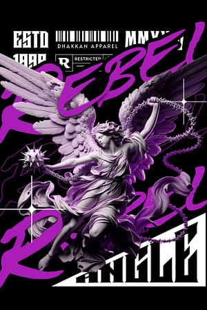 REBEL ANGEL – Purple Angel Grunge Unisex Tee