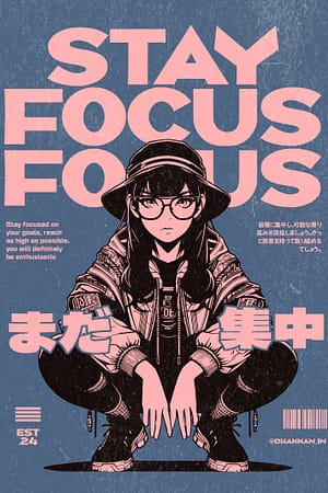 STAY FOCUS – Japanese Anime Hustle Unisex Tee